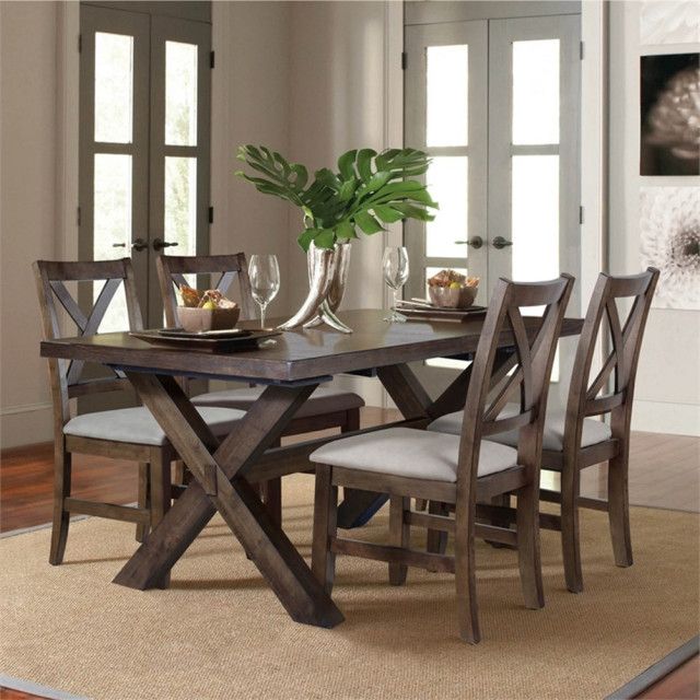 Astoria Mocha Brown Wood 80-Inch Trestle Dining Table - Transitional ... regarding Astoria Trestle Table
