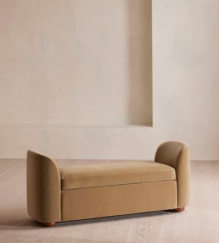 Athena Bench, Velvet, Camel, Us intended for Athena Boucle Fabric Upholstered Bench, Camel, Velvet
