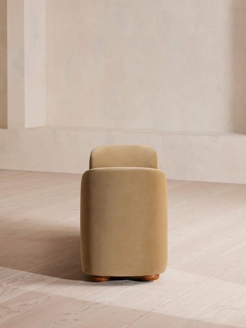 Athena Bench, Velvet, Camel, Us - Soho Home pertaining to Athena Boucle Fabric Upholstered Bench, Camel, Velvet