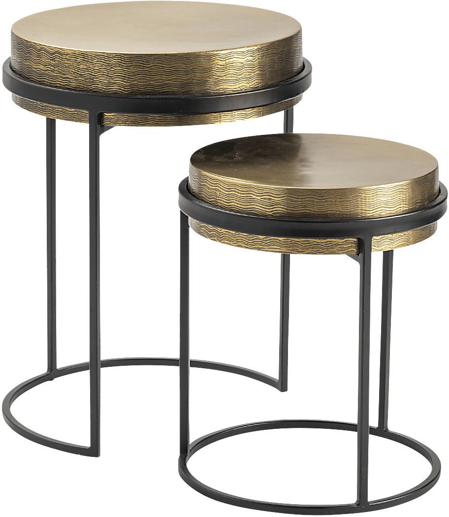 Avaview Gold Nesting Table, Set Of 2 - Rooms To Go throughout Styling Tips for Your Bridget Nesting Tables Set of 2 Gold