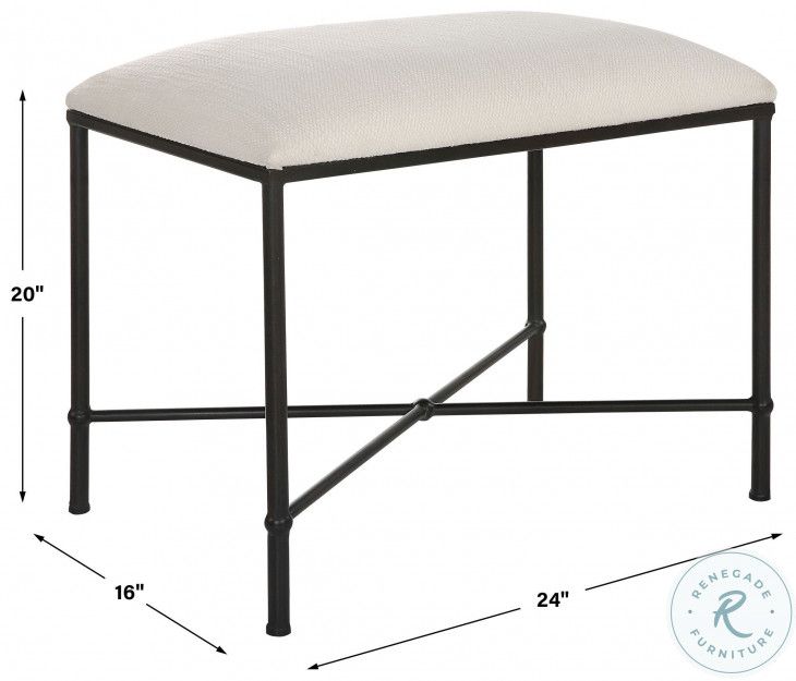 Avenham Black And White Small Framed Bench From Uttermost | Coleman ... in Integrating the Uttermost Avenham Bench for Enhanced Functionality and Style