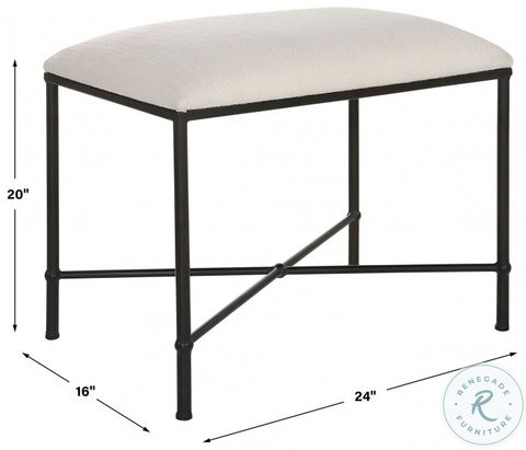 Avenham Black And White Small Framed Bench From Uttermost | Coleman ... in Integrating the Uttermost Avenham Bench for Enhanced Functionality and Style