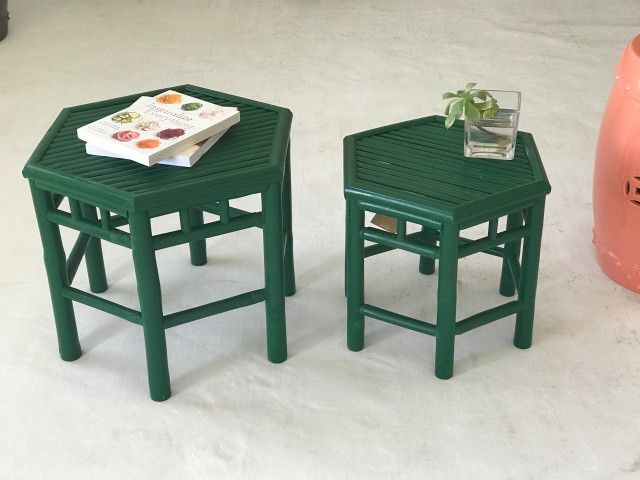 Bamboo End Table, 2-Piece Set, Green - Contemporary - Side Tables And ... with Bamboo Side Table, 2-Piece Set