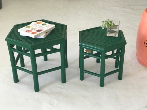 Bamboo End Table, 2-Piece Set, Green - Contemporary - Side Tables And ... with Bamboo Side Table, 2-Piece Set