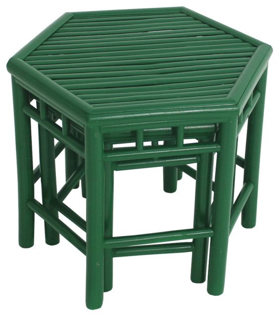Bamboo End Table, 2-Piece Set, Green - Contemporary - Side Tables And ... with regard to Bamboo Side Table, 2-Piece Set