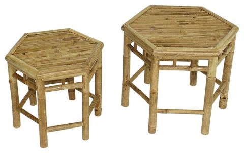 Bamboo End Table, 2-Piece Set, Natural - Transitional - Side Tables And ... for Elevate Your Decor with the Natural Beauty of Bamboo Side Tables