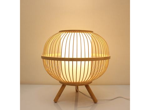 Bamboo Table Lamp Natural Handmade - Mila D21.5Xh35Cm - Fine Asianliving for Handmade Bamboo Table With Rod, Natural