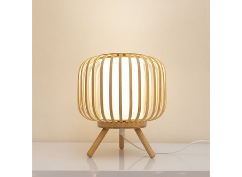 Bamboo Table Lamp Natural Handmade - Mila D21.5Xh35Cm - Fine Asianliving for Handmade Bamboo Table With Rod, Natural
