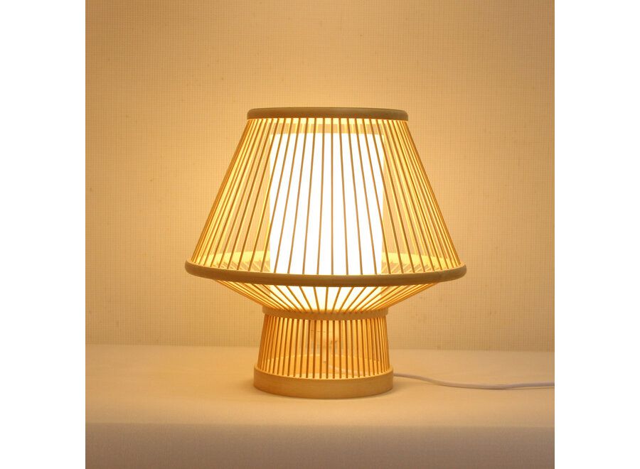 Bamboo Table Lamp Natural Handmade - Mila D21.5Xh35Cm - Fine Asianliving pertaining to Handmade Bamboo Table With Rod, Natural