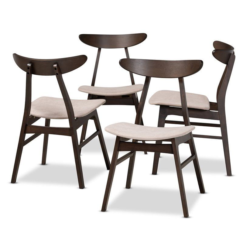 Baxton Studio Britte Dark Oak Wood Dining Chairs In Beige - Set Of 4 ... inside Baxton Studio Britte Dark Oak Finished Square Wood Dining Table In Brown