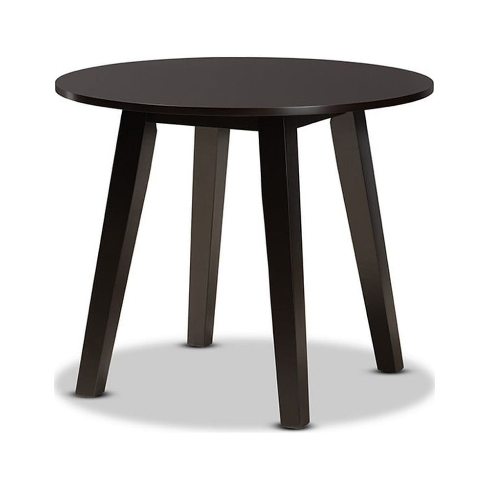 Baxton Studio Ela 35-Inch Round Wood Dining Table, Dark Brown Finish ... throughout Etiwanda 35&quot; Round Dining Table, Dark Brown