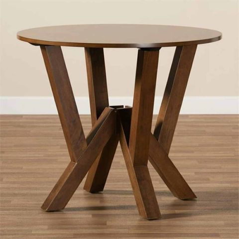 Baxton Studio Irene 35-Inch-Wide Round Wood Dining Table Walnut Finished - Affordable Modern ... throughout Baxton Studio Ela Walnut Finished 35-Inch-Wide Round Wood Dining Table