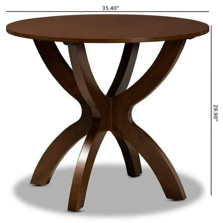 Baxton Studio Tilde Walnut Finished 35-Inch-Wide Round Wood Dining Table in Styling Your Home with the Versatile Ela Walnut Dining Table