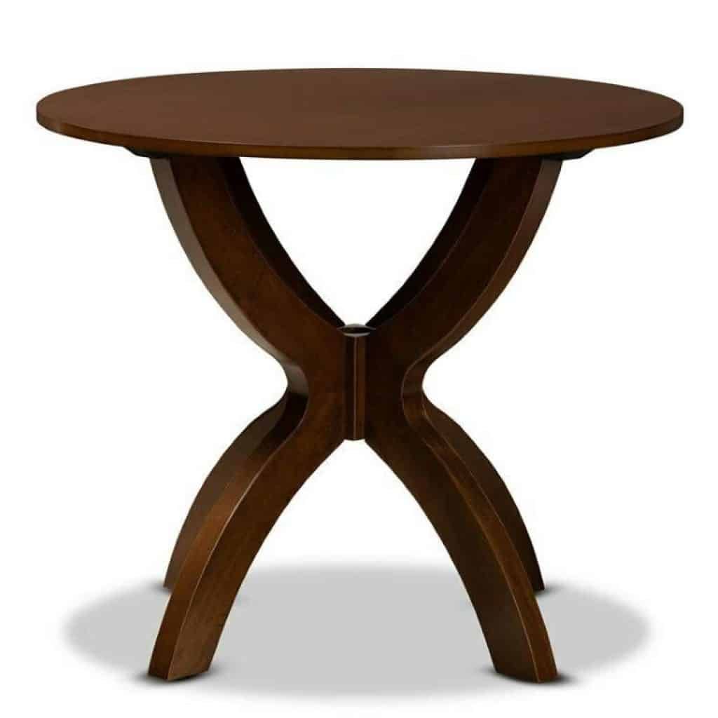 Baxton Studio Tilde Walnut Finished 35-Inch-Wide Round Wood Dining Table inside Baxton Studio Ela Walnut Finished 35-Inch-Wide Round Wood Dining Table