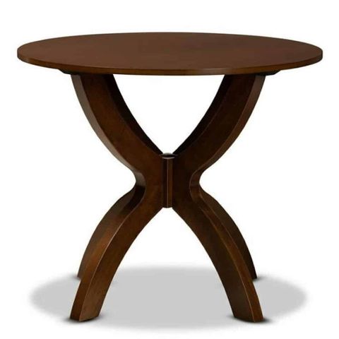 Baxton Studio Tilde Walnut Finished 35-Inch-Wide Round Wood Dining Table inside Baxton Studio Ela Walnut Finished 35-Inch-Wide Round Wood Dining Table