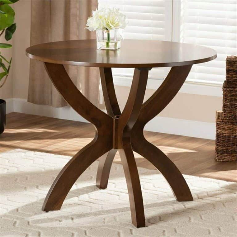 Baxton Studio Tilde Walnut Finished 35-Inch-Wide Round Wood Dining Table pertaining to Styling Your Home with the Versatile Ela Walnut Dining Table