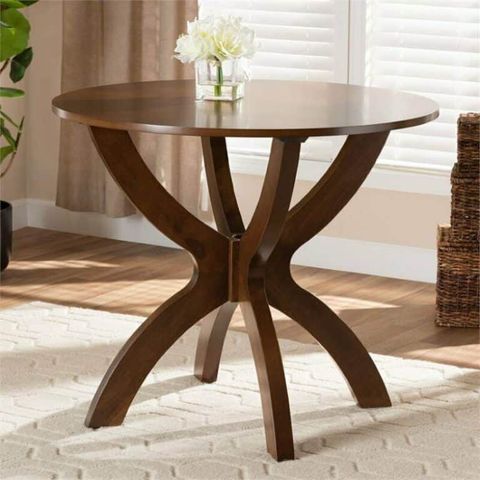 Baxton Studio Tilde Walnut Finished 35-Inch-Wide Round Wood Dining Table pertaining to Styling Your Home with the Versatile Ela Walnut Dining Table