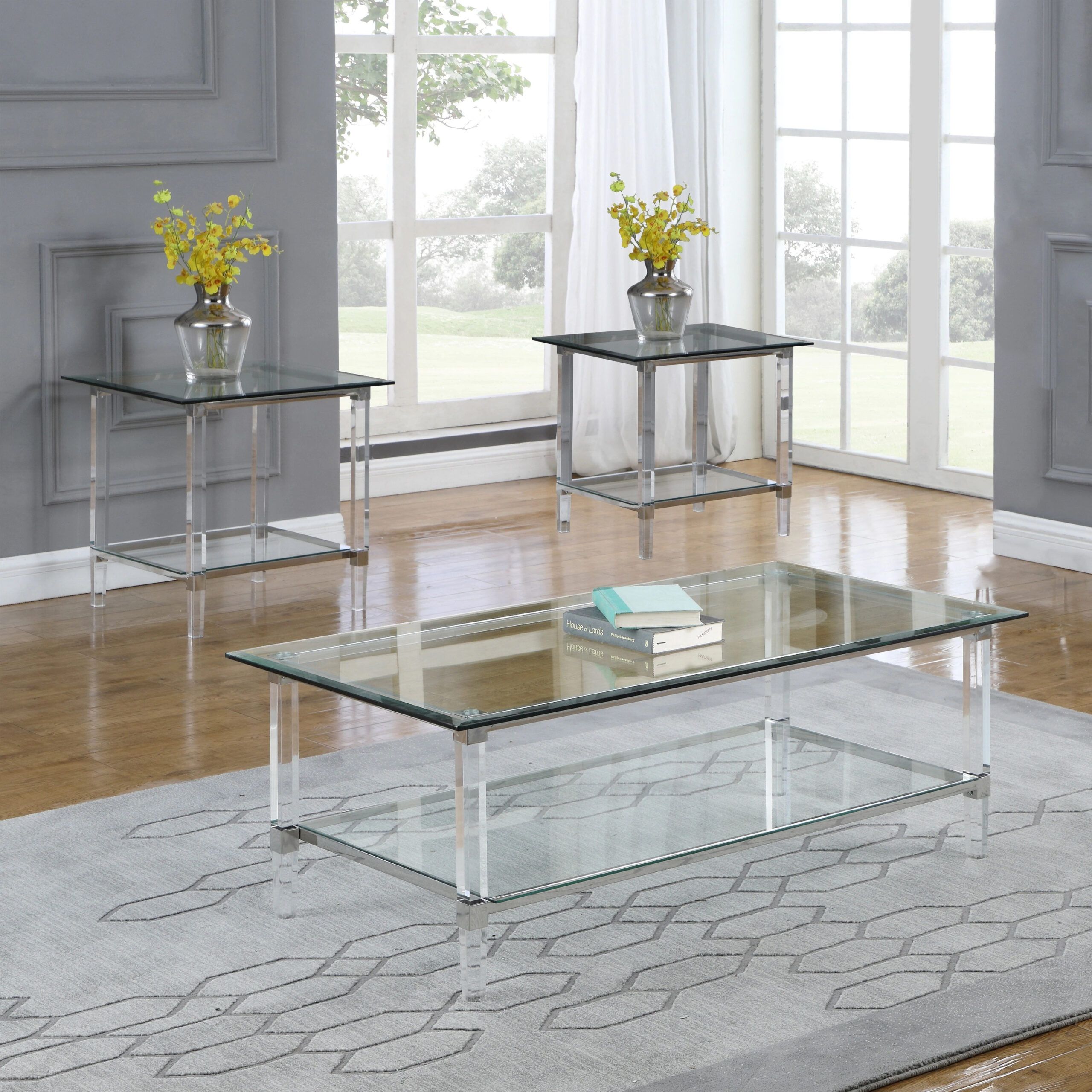 Beautiful And Elegant Glass Coffee Table Sets For Your Home - Coffee ... intended for Beyond the Look Practical Versatility of the Coaster Black Glass Tables