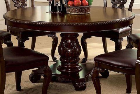 Bellagio Brown Cherry Round Pedestal Dining Table From Furniture Of ... intended for The Craftsmanship Behind the Evie 48" Pedestal Dining Table in Antique Cherry