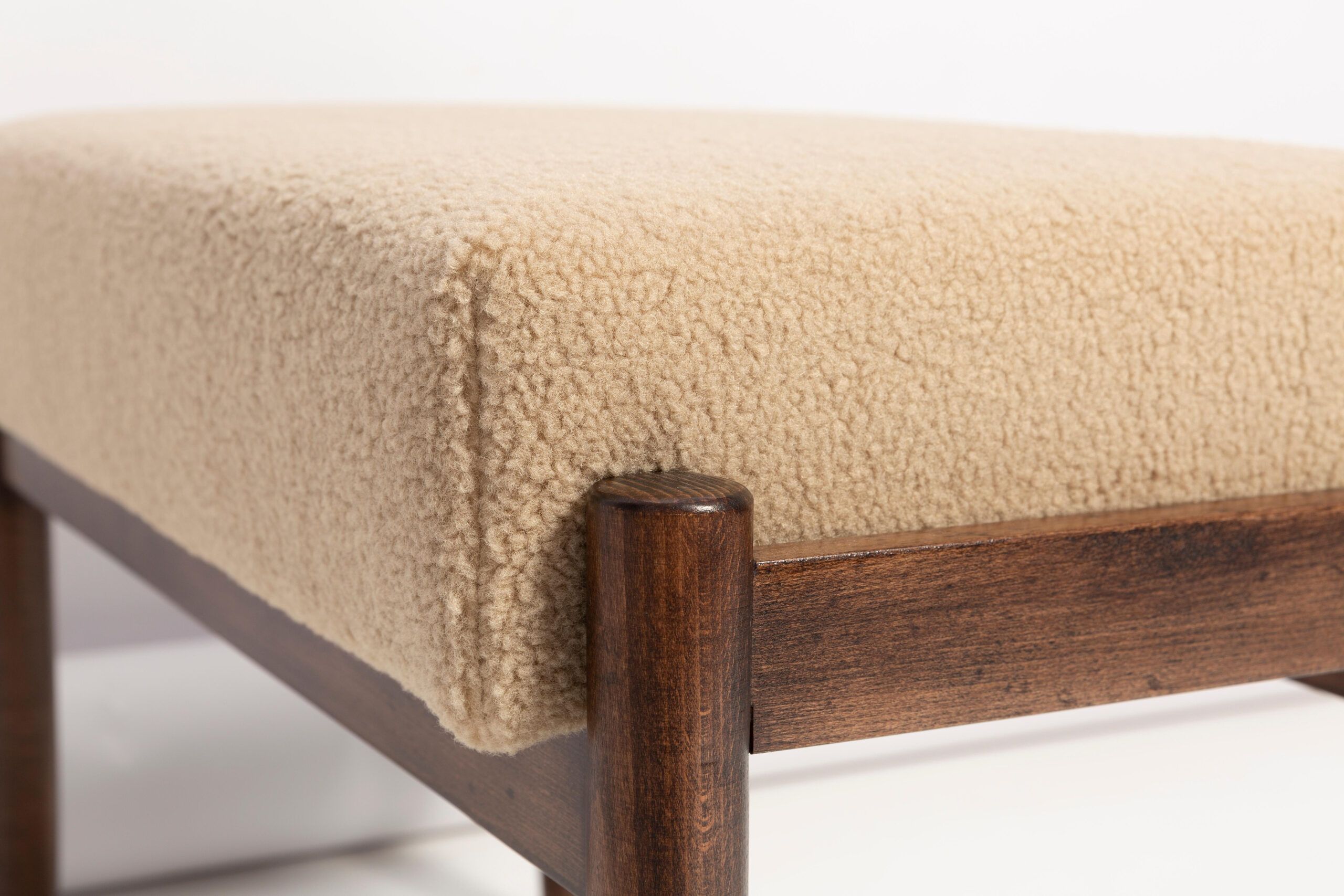 Bench In Camel Boucle By Vintola Studio, Europe, Poland For Sale At ... with regard to Understanding the Durability and Beauty of Boucle Fabric Benches