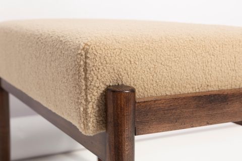 Bench In Camel Boucle By Vintola Studio, Europe, Poland For Sale At ... with regard to Understanding the Durability and Beauty of Boucle Fabric Benches