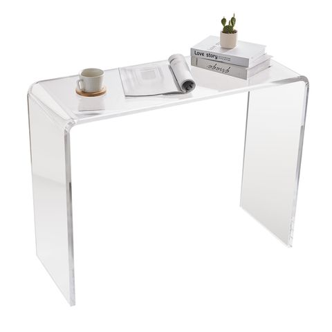 Bentism 38In Clear Acrylic Console Table, Transparent U-Shape Side Table For Living Room, Dining ... in Unpacking the ENJ61038/ENJ61039 Acrylic End Table Set Your Guide to Style and Function