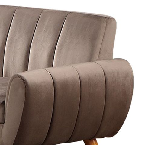 Benzara Bm286362 L Shaped Sectional Sofa, Vertical Tufting, Velvet ... for Benzara Bm286362 L Shaped Sectional Sofa, Vertical Tufting, Velvet, Taupe Brown