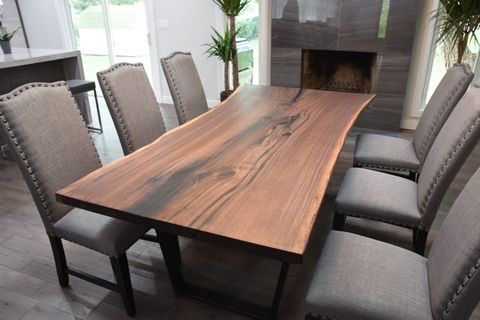 Best Live Edge Wood Finish At Elizabeth Dunn Blog inside Alpine Furniture Live Edge Solid Wood Dining Table In Light Walnut (Brown)