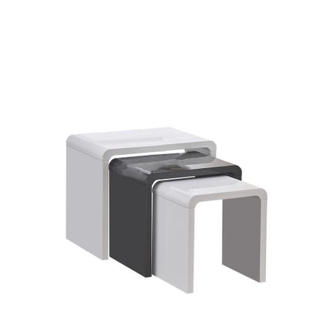 Best Master Furniture Baxton 22 In. L White And Gray Rectangle Wood 3 ... throughout Maximizing Your Space with the Versatile Dark Gray Pine Wood 3-Piece Coffee Table Set