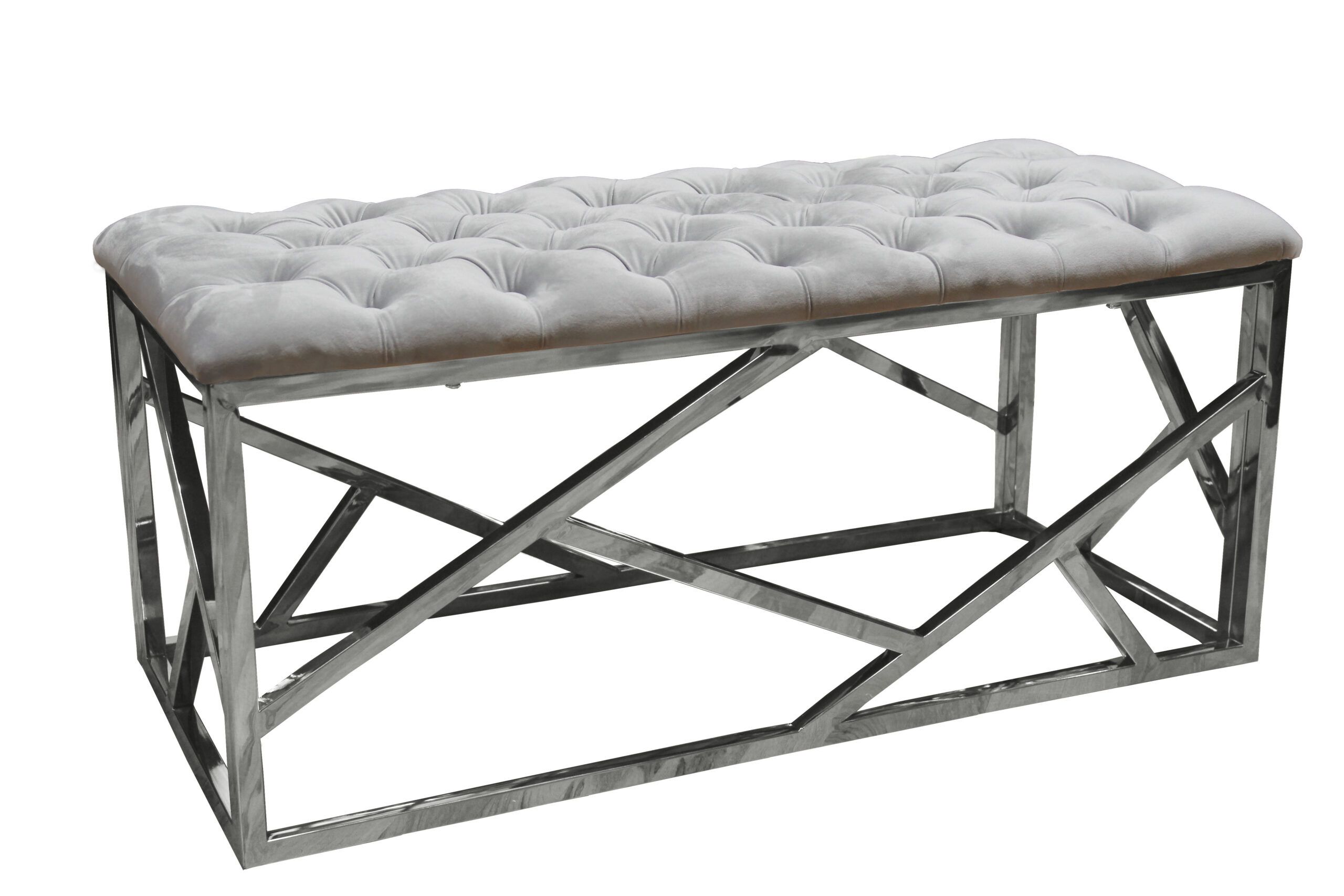 Best Master Furniture Emily Grey Velvet With Stainless Steel, Accent ... with regard to Why a Green Velvet Bench with a Stainless Steel Base is a Smart Choice