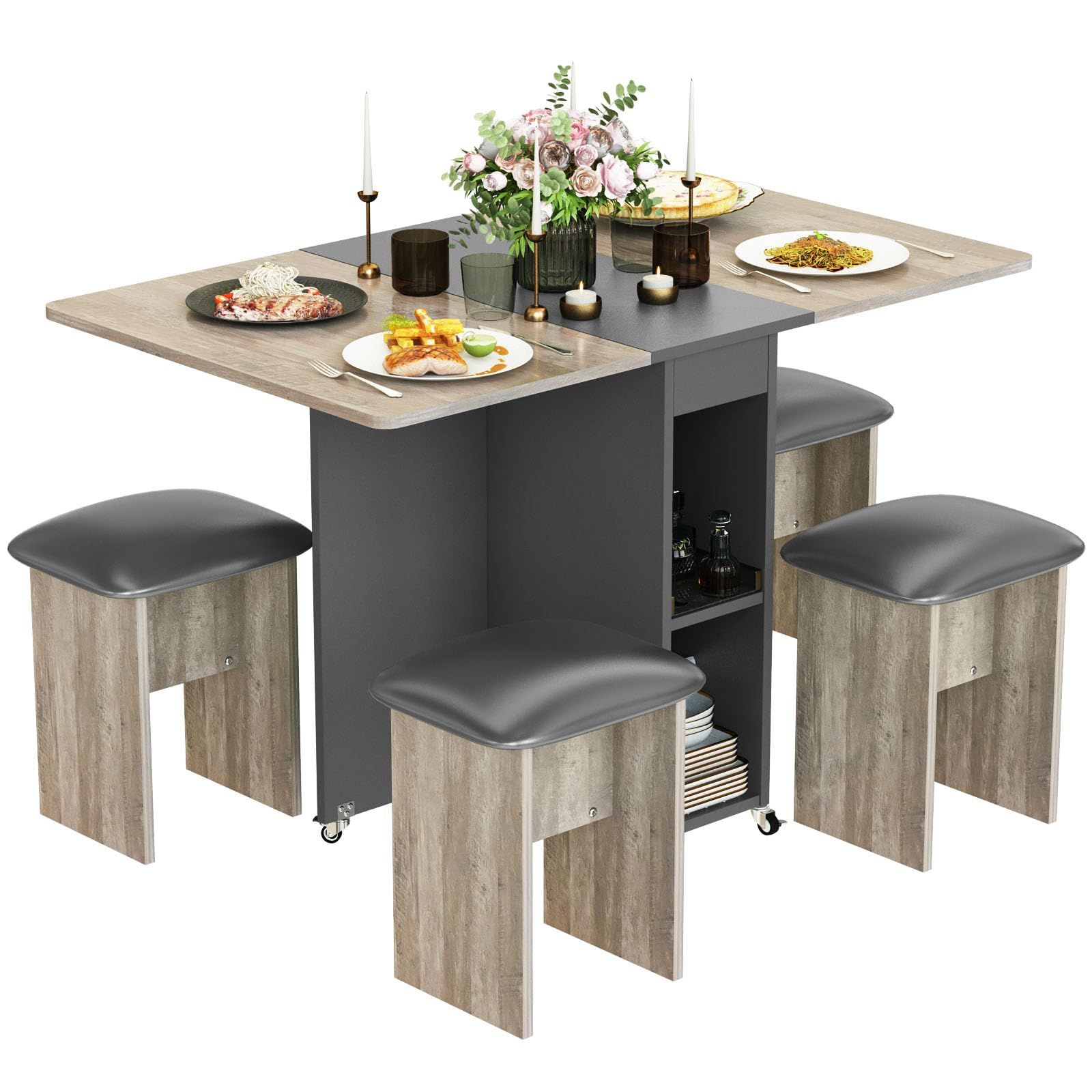 Best Space-Saving Dining Tables To Maximize Your Space – Engineers And ... for Space Saving Dining Table With Wheels