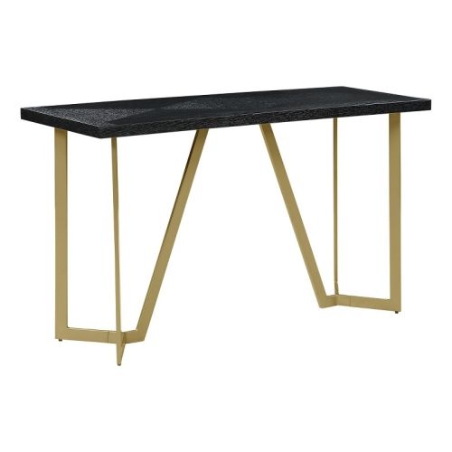 Black Wood Console Table With Gold Painted Legs | Best Buy Canada within 4Pc Black Wood Coffee Table Set With Gold Painted Legs