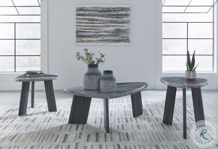 Bluebond Gray Occasional Table Set From Ashley Furniture | Coleman ... pertaining to The Bluebond Gray Table Set of 3 Craftsmanship and Quality Explored