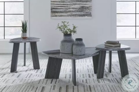 Bluebond Gray Occasional Table Set From Ashley Furniture | Coleman ... pertaining to The Bluebond Gray Table Set of 3 Craftsmanship and Quality Explored