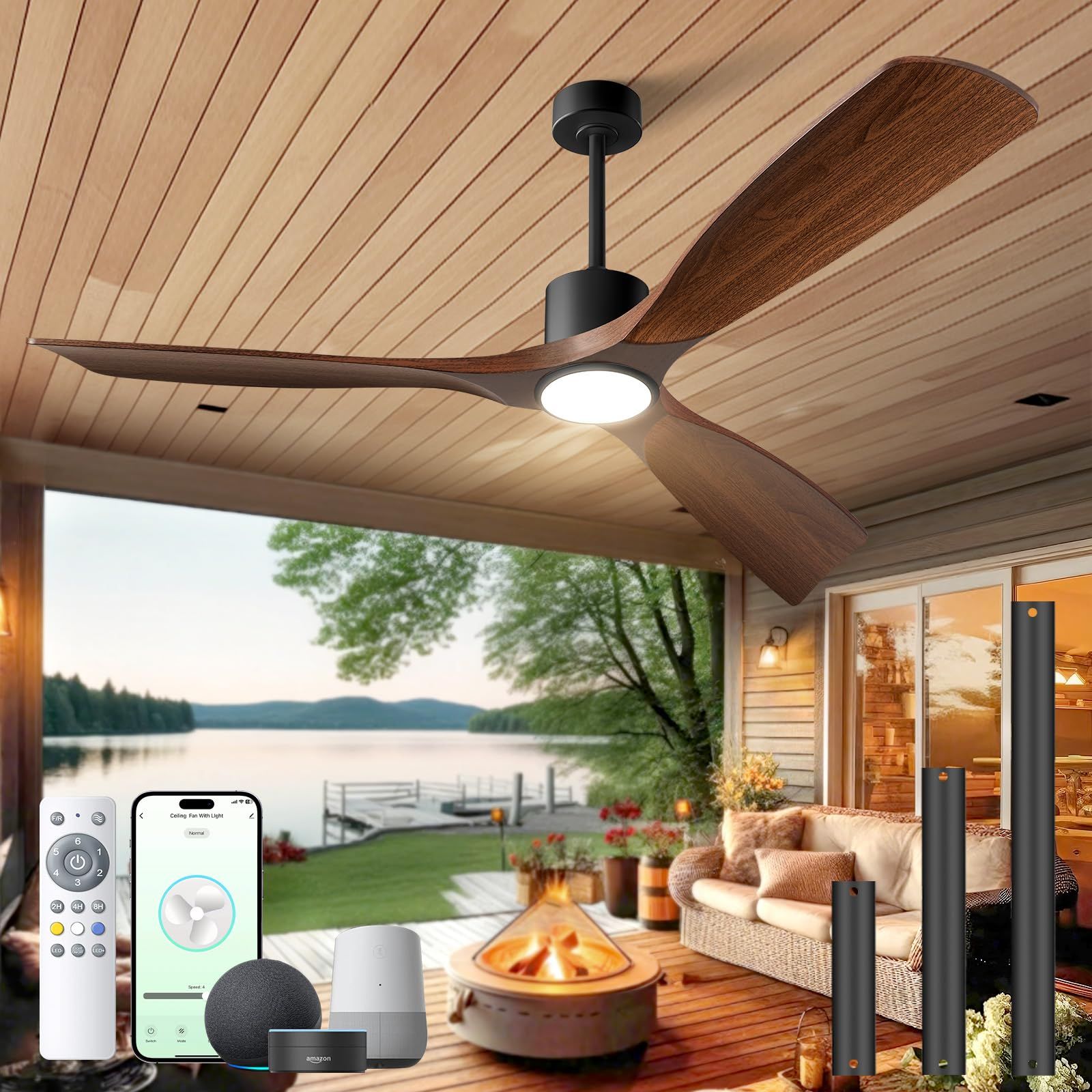 Boosant Ceiling Fans With Lights, Ceiling Fans With Lights And Remote ... in Smart outdoor ceiling fans revolutionizing backyard comfort