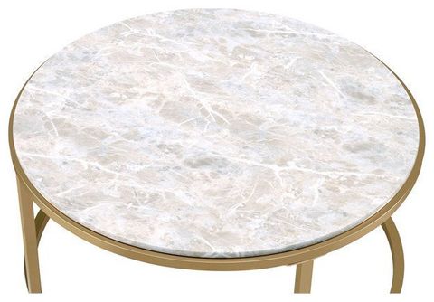 Bowery Hill 2 Piece Coffee Table Set In Faux Marble And Gold ... intended for Transforming Your Room with the Stylish Bowery Hill Marble Top Set