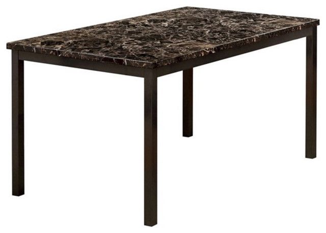 Bowery Hill Faux Marble Top Dining Table In Black - Transitional ... in Achieving a Chic and Functional Living Room with Bowery Hill Tables