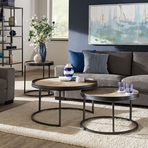Bricken Grey Oak Finish Round Coffee And End Table Collection By ... with Expert Tips for Integrating the Elsie Grey Oak Nesting Coffee Table into Your Decor