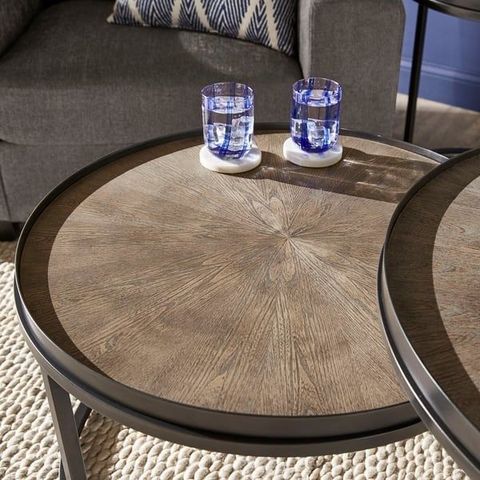 Bricken Grey Oak Finish Round Nesting Table Set By Inspire Q Modern ... within Expert Tips for Integrating the Elsie Grey Oak Nesting Coffee Table into Your Decor