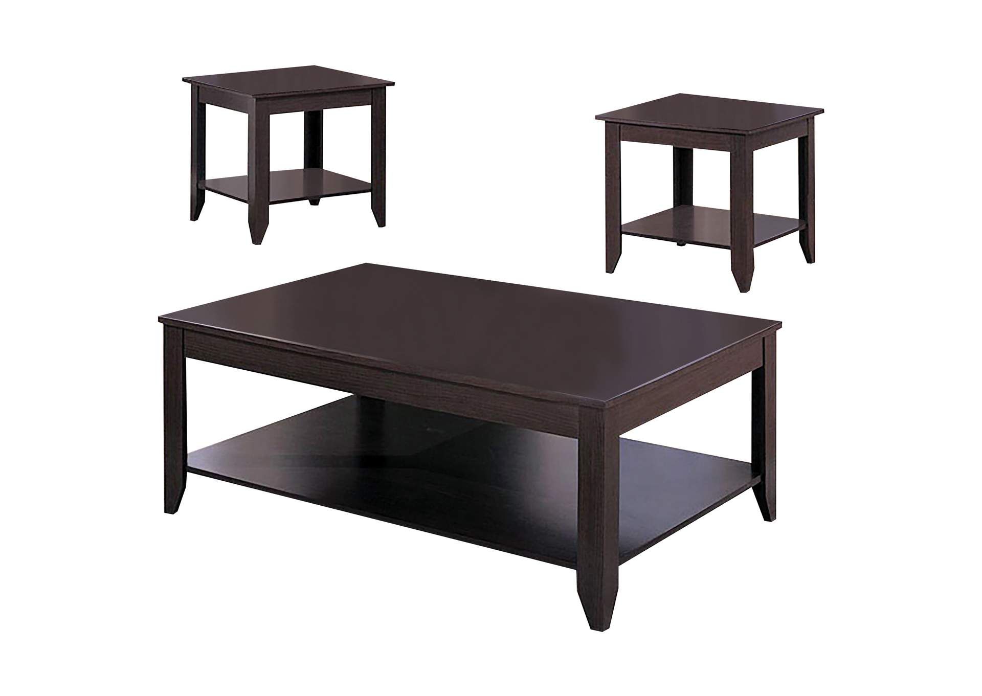 Brooks 3-Piece Rectangular Coffee Table Set Cappuccino regarding Choosing the Perfect Black Wooden Coffee Table Set for Your Living Room