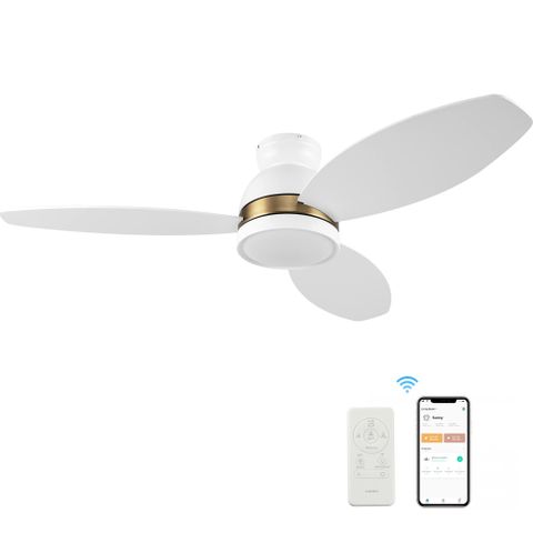 Buy 48" Low Profile Ceiling Fan With Light, Indoor & Outdoor Ceiling ... in Modern Smart Outdoor Ceiling Fan Google Home