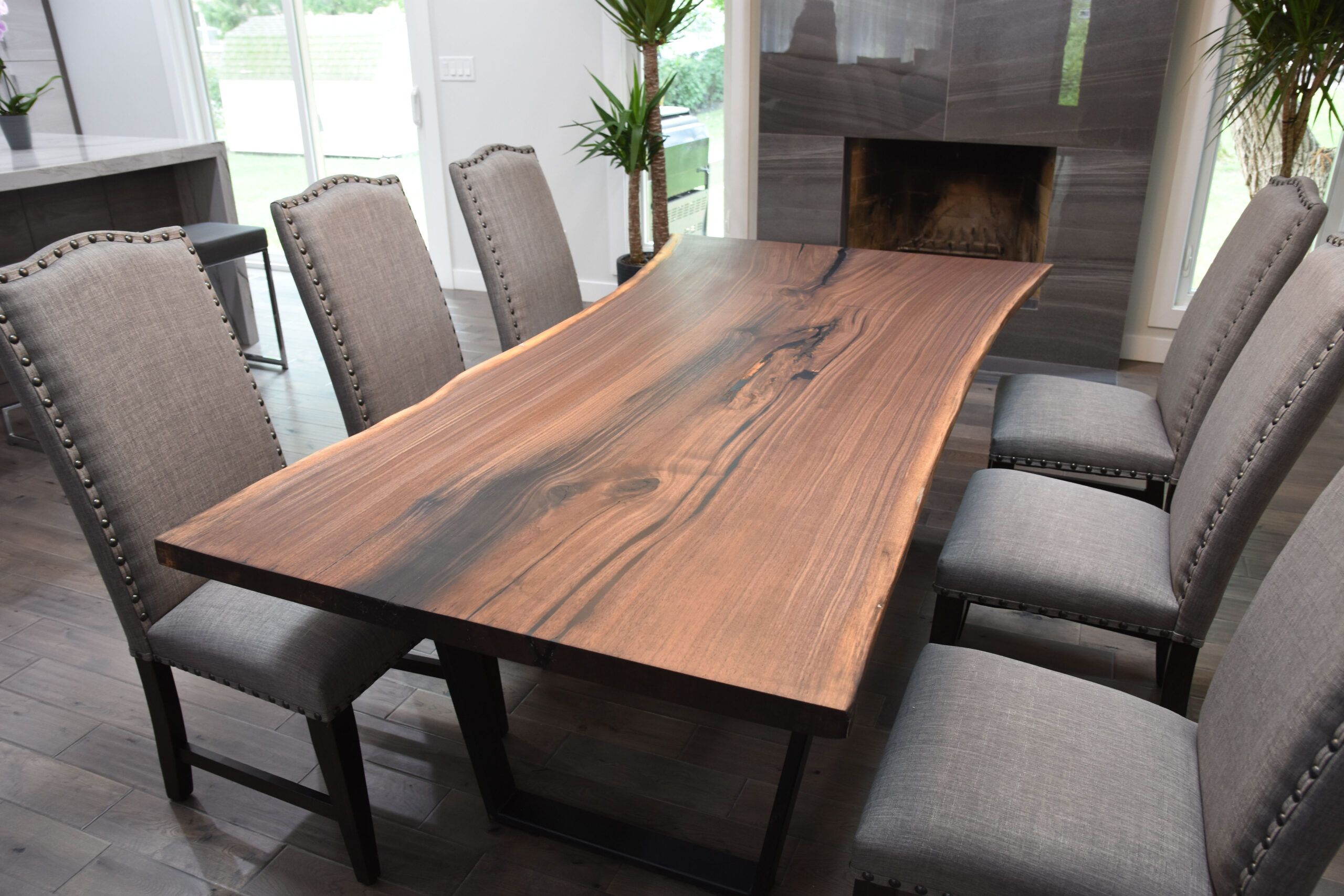 Buy A Custom Single Slab Black Walnut Live Edge Dining Table, Made To ... with Black Walnut Solid Wood Slate Dining Table, Rich Dark Walnut Color/ Top Black