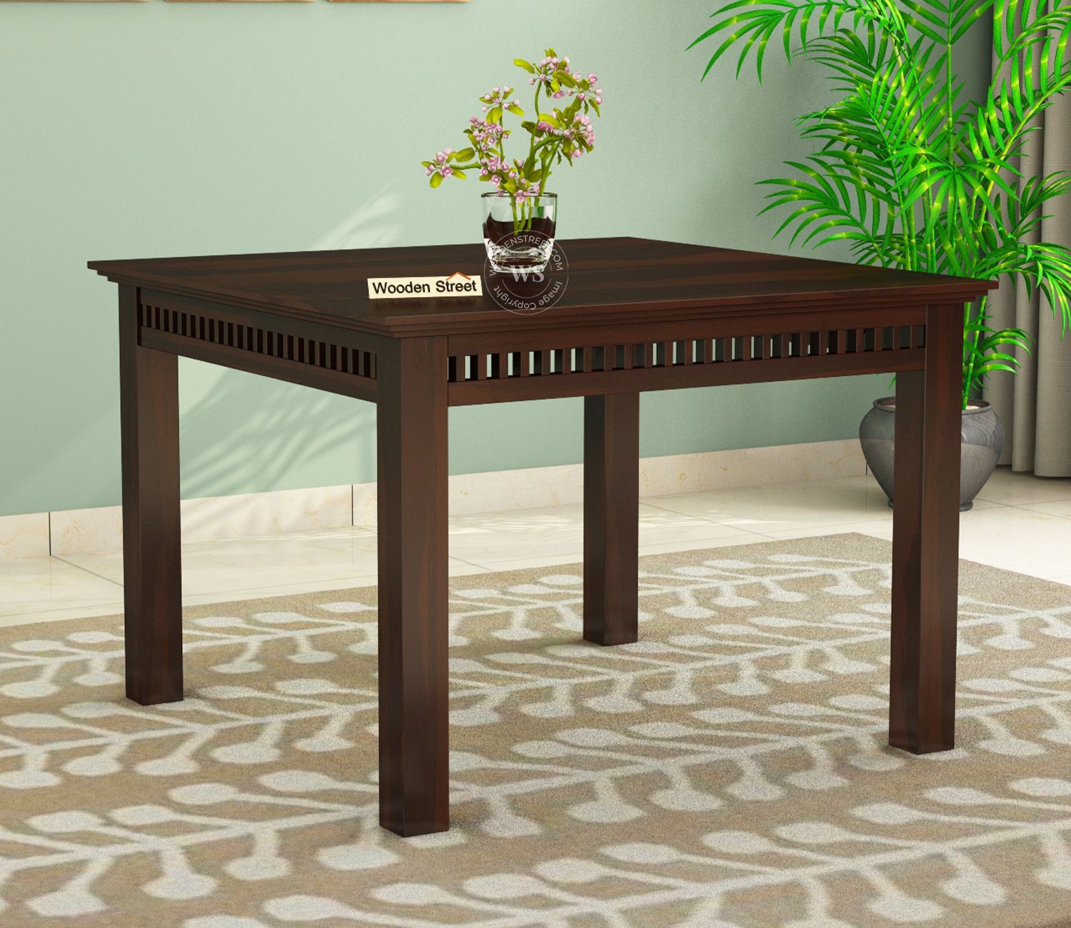 Buy Adolph 4 Seater Compact Dining Table (Walnut Finish) @40% Off ... throughout Cheap Compact Dining Table With Delivery