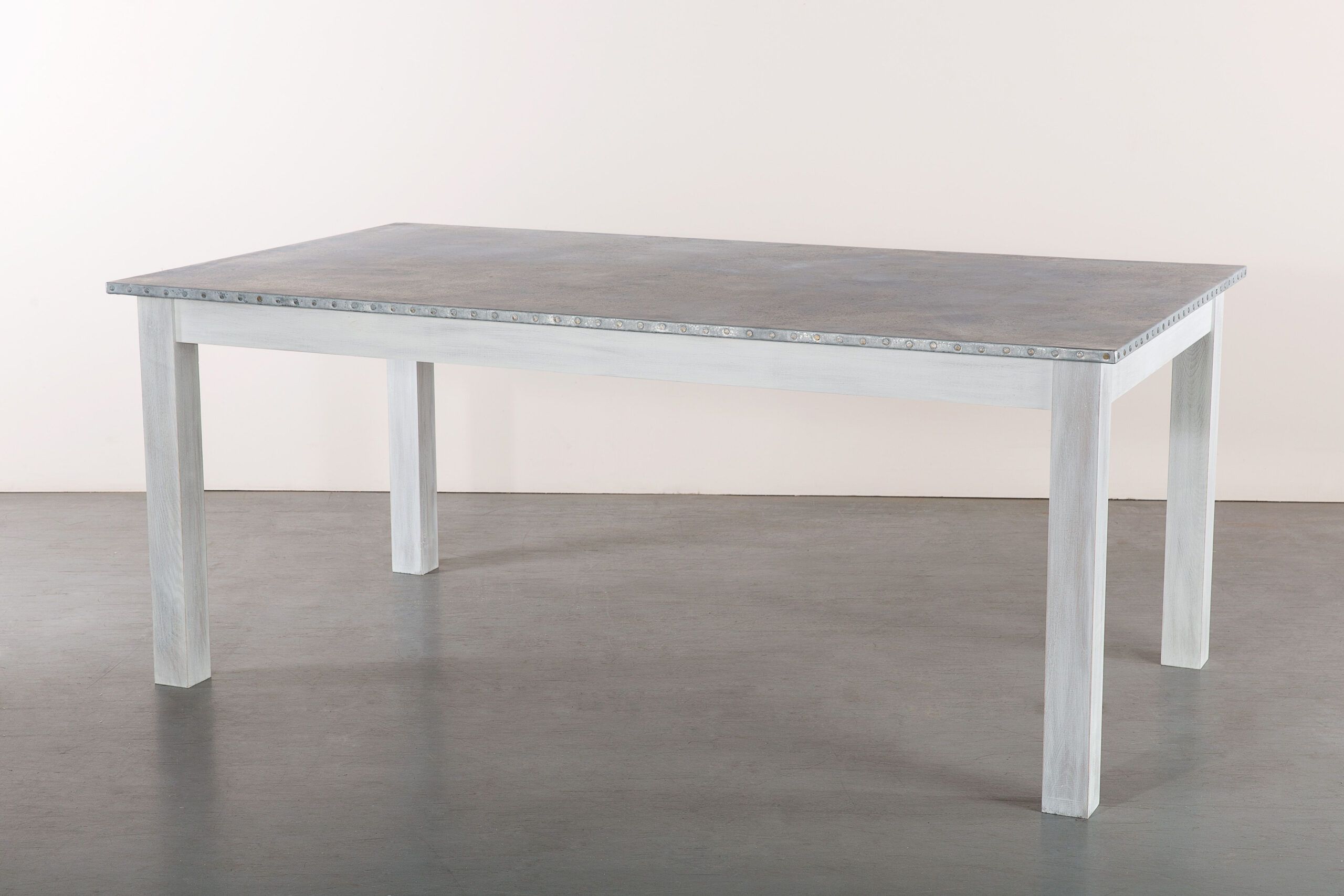 Buy Handmade Zinc Table Zinc Dining Table - Jamestown Zinc Top Dining ... with regard to Jamestown Dining Table White Wash