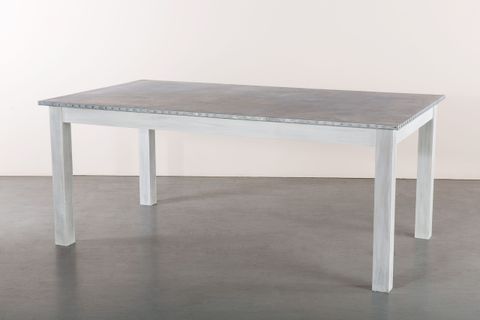 Buy Handmade Zinc Table Zinc Dining Table - Jamestown Zinc Top Dining ... with regard to Jamestown Dining Table White Wash