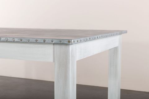 Buy Handmade Zinc Table Zinc Dining Table - Jamestown Zinc Top Dining ... within Creating a Coastal Vibe with Your Jamestown Dining Table White Wash