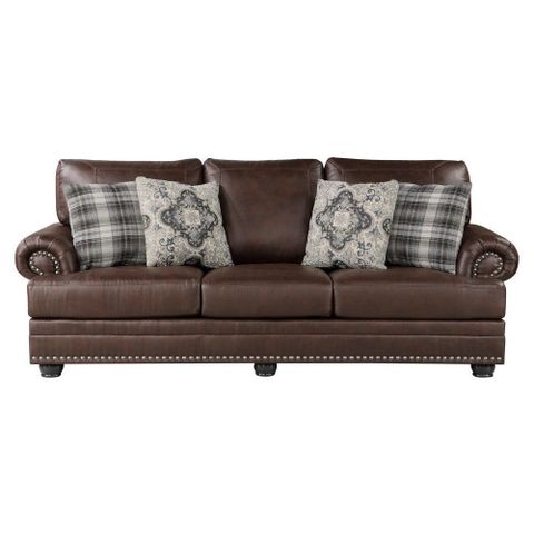 Buy Jade 98 Inch Sofa, Rich Brown Microfiber, 4 Pillows, Soft Cushions ... with regard to Jade 98 Inch Sofa, Taupe Brown Microfiber, 4 Pillows, Soft Cushions, Wood