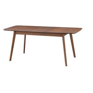 Buylateral Wave Mid Century Modern Expandable Rectangular Dining Table ... in Eastwood Rectangle Dining Table, Walnut