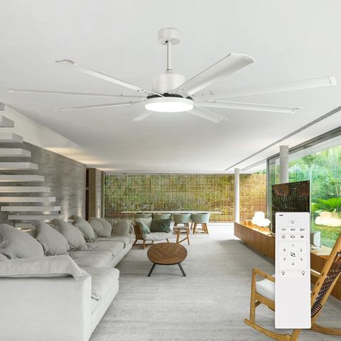 Bvenubiglite Large Ceiling Fan With Light: White Big Ass Fan Ceiling ... within Modern White Outdoor Ceiling Fan With Remote
