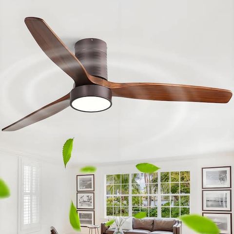 Caci Mall 52 In. Indoor/Outdoor Brown Ceiling Fan Integrated Led With ... with Understanding the benefits of combining ventilation and illumination outdoors